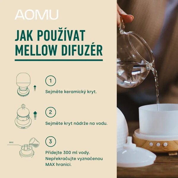 AOMU Mellow ultrasonický aroma difuzér