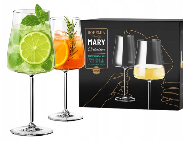 Skleničky na bílé víno Bohemia MARY bezbarvé 400 ml 6 ks