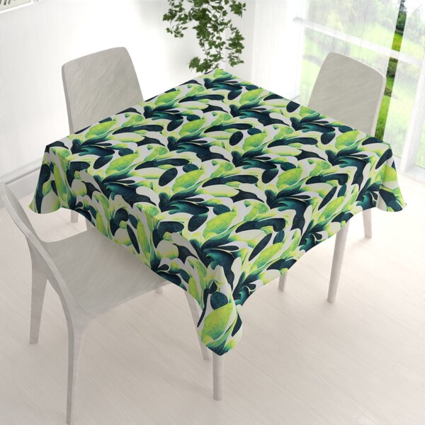 Biante Dekorační čtvercový ubrus Rongo RGP-505 Velké zelené listy 40x40 cm