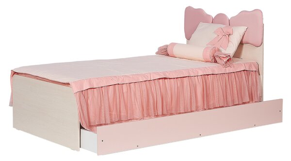 Dětská postel 100x200 se zásuvkou Chere - bříza/růžová