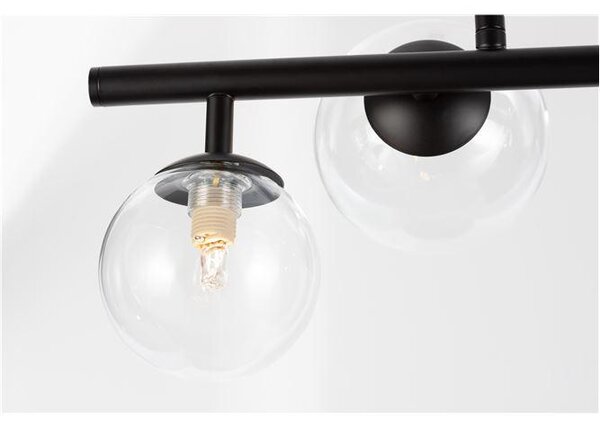 Nova Luce Závěsné svítidlo ODILLIA matný černý kov a sklo G9 7x6W