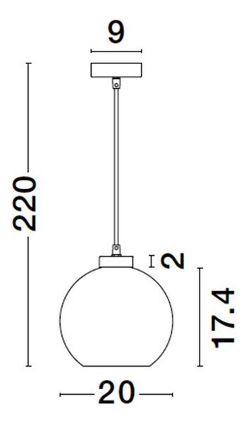 Nova Luce Závěsné svítidlo PALMER kouřové sklo černý kabel černá kovová základna E27 1x12W
