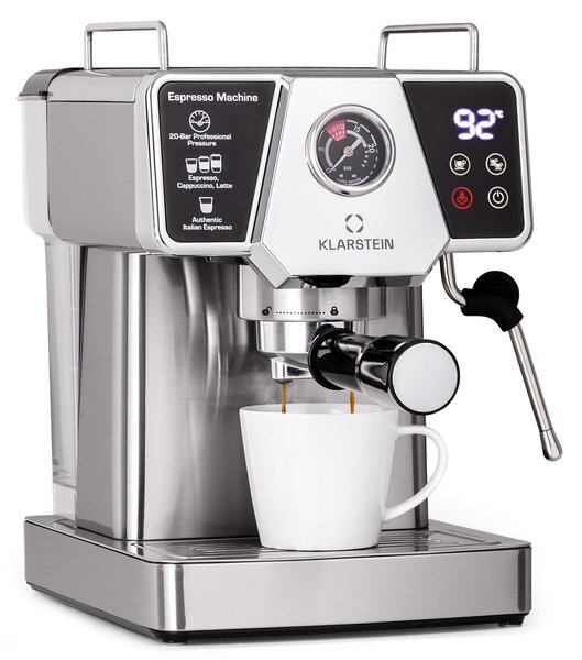 Klarstein Libeica, espresso kávovar, 19 bar 1,8 l, 10 šálků, napěňovač mléka