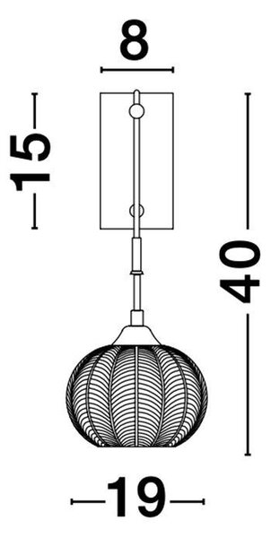 Nova Luce Nástěnné svítidlo VARIO čiré sklo a saténový zlatý kov E27 1x12W