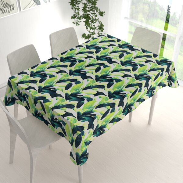 Biante Dekorační obdélníkový ubrus Rongo RGP-505 Velké zelené listy 50x100 cm