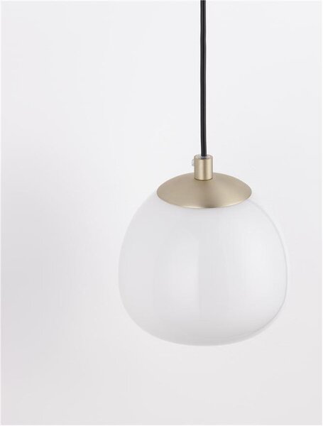 Nova Luce Nástěnné svítidlo THE EGG zlatá a matný černý kov lesklé opálové sklo G9 1x5W