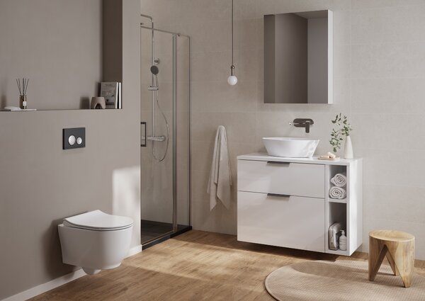 Cersanit Luna wc souprava s mísou, sedátkem a tlačítkem S4028-002