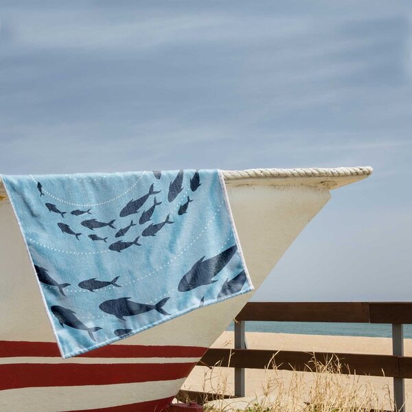 Modrá plážová osuška 90x180 cm Shoal – DecoKing