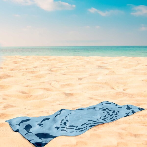 Modrá plážová osuška 90x180 cm Shoal – DecoKing