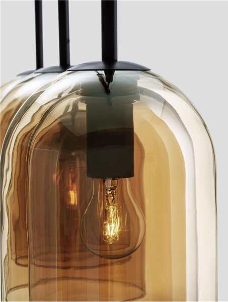 Nova Luce Závěsné svítidlo VELOR dvouvrstvé šampaň sklo E27 3x12W