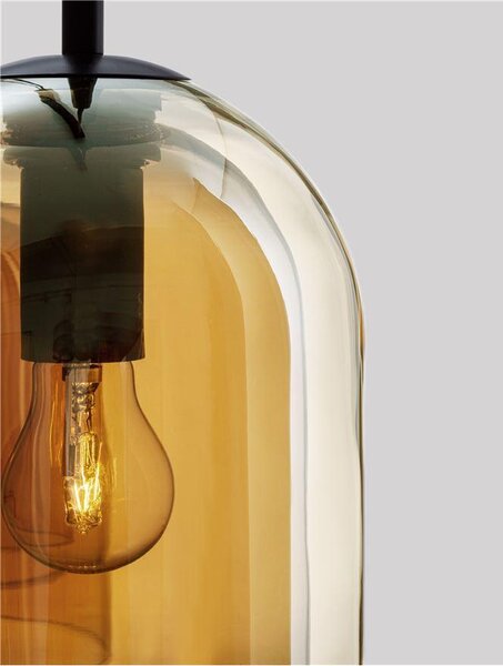 Nova Luce Závěsné svítidlo VELOR dvouvrstvé šampaň sklo E27 3x12W
