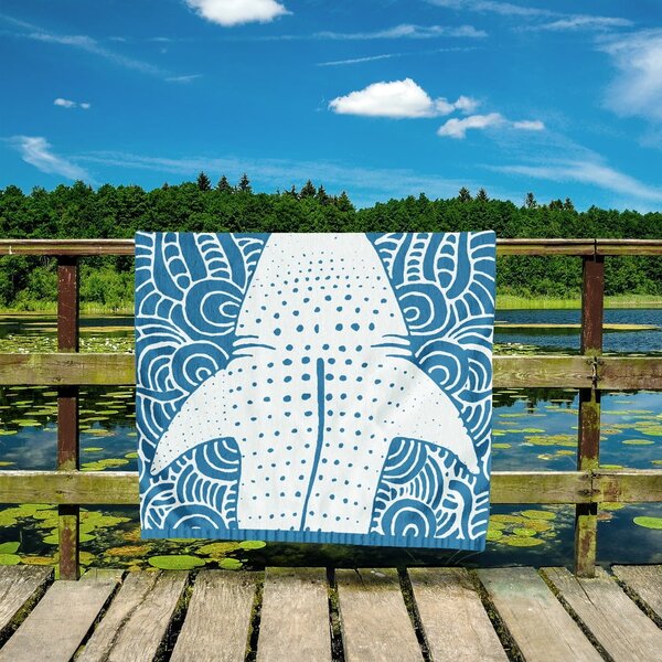 Modrá plážová osuška 90x180 cm Shark – DecoKing