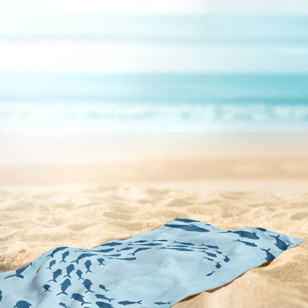 Modrá plážová osuška 90x180 cm Shoal – DecoKing
