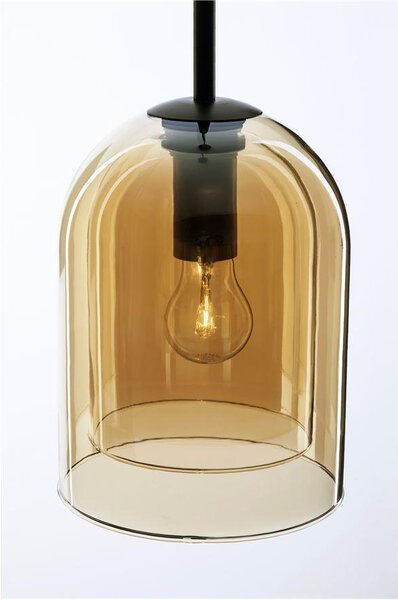 Nova Luce Závěsné svítidlo VELOR dvouvrstvé šampaň sklo E27 1x12W