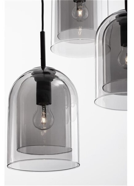 Nova Luce Závěsné svítidlo VELOR dvouvrstvé kouřové sklo E27 3x12W