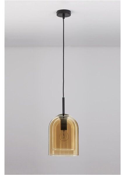 Nova Luce Závěsné svítidlo VELOR dvouvrstvé šampaň sklo E27 1x12W