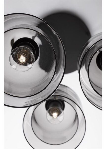 Nova Luce Závěsné svítidlo VELOR dvouvrstvé kouřové sklo E27 3x12W