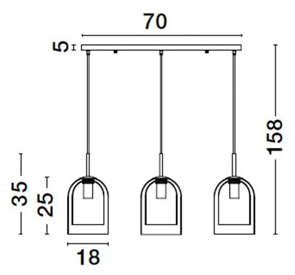 Nova Luce Závěsné svítidlo VELOR dvouvrstvé kouřové sklo E27 3x12W