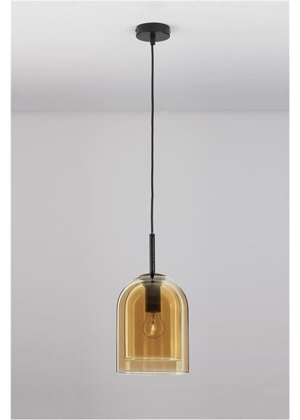 Nova Luce Závěsné svítidlo VELOR dvouvrstvé šampaň sklo E27 1x12W