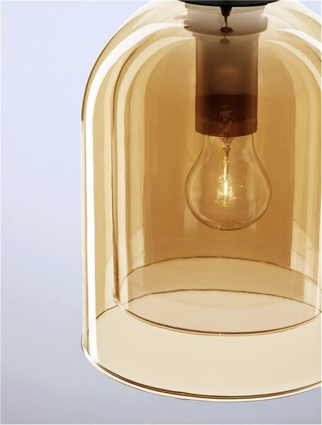 Nova Luce Závěsné svítidlo VELOR dvouvrstvé šampaň sklo E27 1x12W