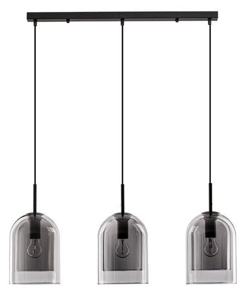 Nova Luce Závěsné svítidlo VELOR dvouvrstvé kouřové sklo E27 3x12W