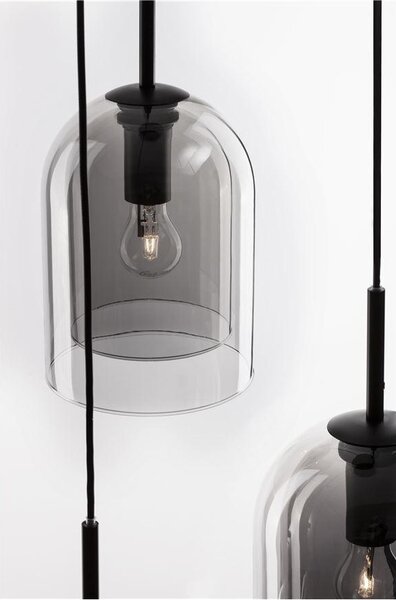 Nova Luce Závěsné svítidlo VELOR dvouvrstvé kouřové sklo E27 3x12W