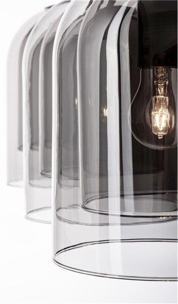 Nova Luce Závěsné svítidlo VELOR dvouvrstvé kouřové sklo E27 3x12W