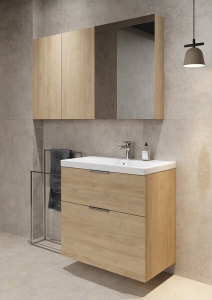 Cersanit City umyvadla se skříňkou 60 cm dub S4004-134