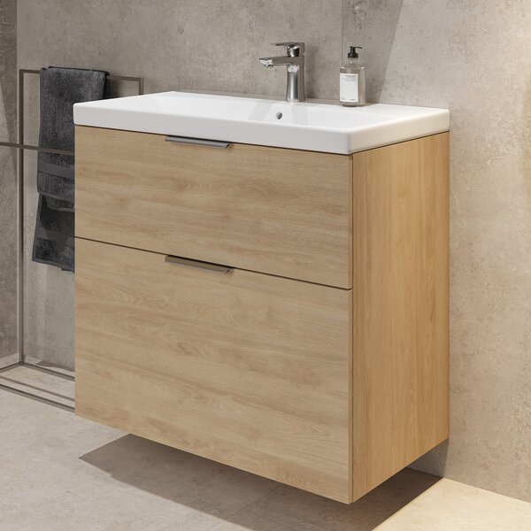 Cersanit City umyvadla se skříňkou 60 cm dub S4004-134
