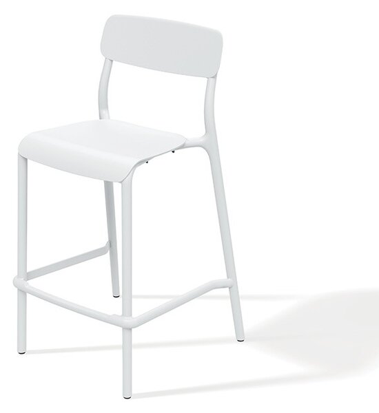 Prosperplast Zahradní nízká barová židle RIMOS 52x54,5x98,5 cm bílá