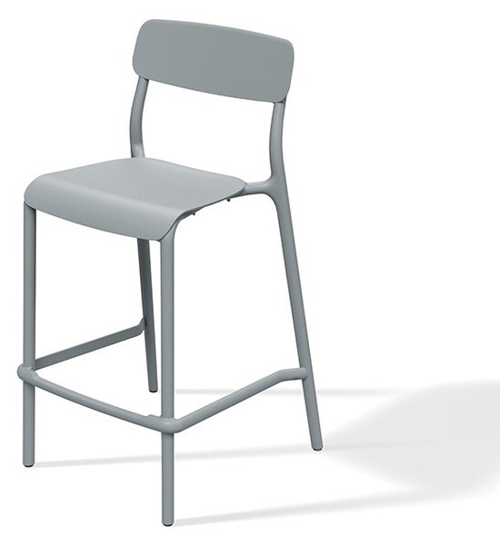 Prosperplast Zahradní výsoká barová židle RIMOS 52x54,5x107,5 cm šedá