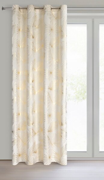 ZATEMŇOVACÍ ZÁVĚS NA KROUŽCÍCH ARIA 135X250 CM LISTY