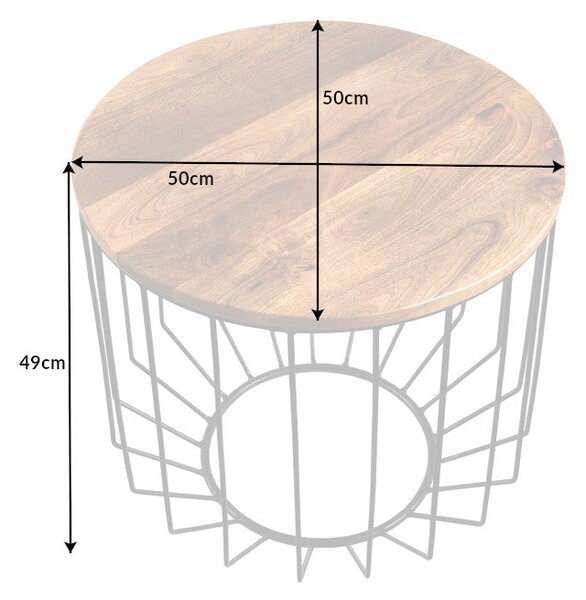Konferenční stolek FACTORY LOFT 50cm mangové dřevo přírodní