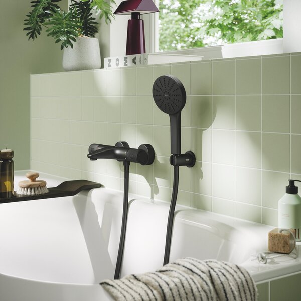 Grohe Precision Feel vanová baterie na stěnu s termostatem černá 347882430