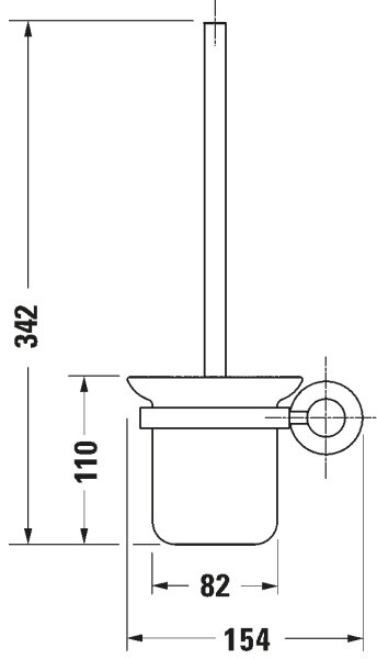 Duravit 99274600 - Nástěnná WC štětka D-CODE matná černá