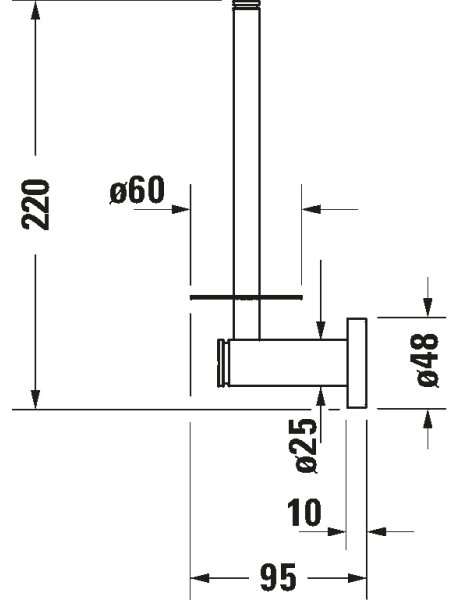 Duravit 99154600 - Držák toaletního papíru D-CODE matná černá