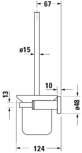 Duravit 99274600 - Nástěnná WC štětka D-CODE matná černá
