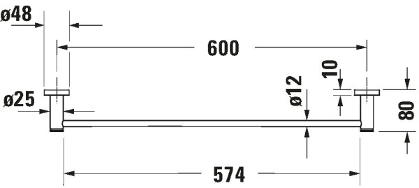 Duravit 99241000 - Nástěnný věšák na ručníky D-CODE 64,5 cm lesklý chrom