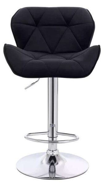 LuxuryForm DESIGN Barová židle MILANO VELUR na stříbrném talíři - černá