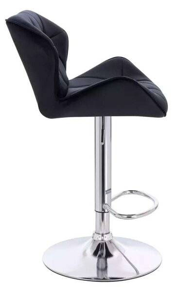 LuxuryForm DESIGN Barová židle MILANO VELUR na stříbrném talíři - černá