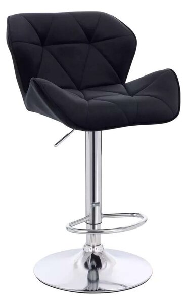 LuxuryForm DESIGN Barová židle MILANO VELUR na stříbrném talíři - černá