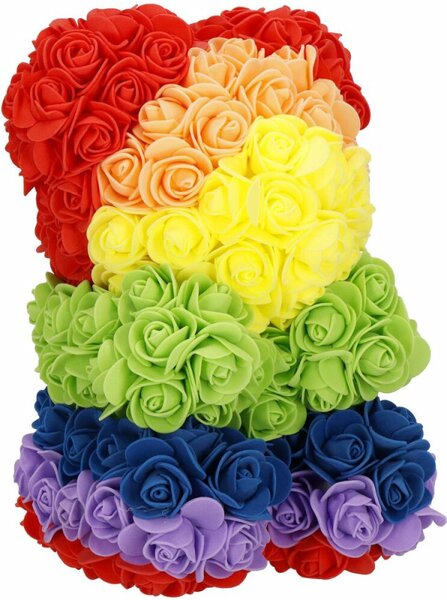 Medvídek z růží 30 cm SPRINGOS ROSE BEAR barevný