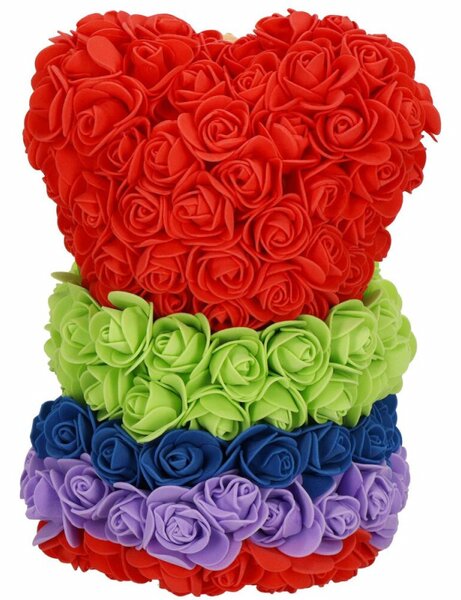 Medvídek z růží 30 cm SPRINGOS ROSE BEAR barevný