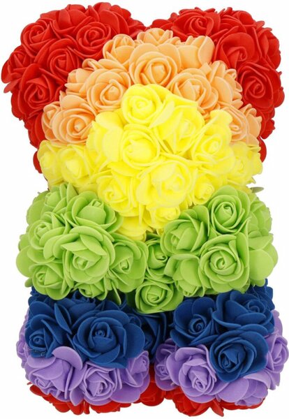 Medvídek z růží 30 cm SPRINGOS ROSE BEAR barevný