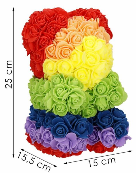 Medvídek z růží 30 cm SPRINGOS ROSE BEAR barevný