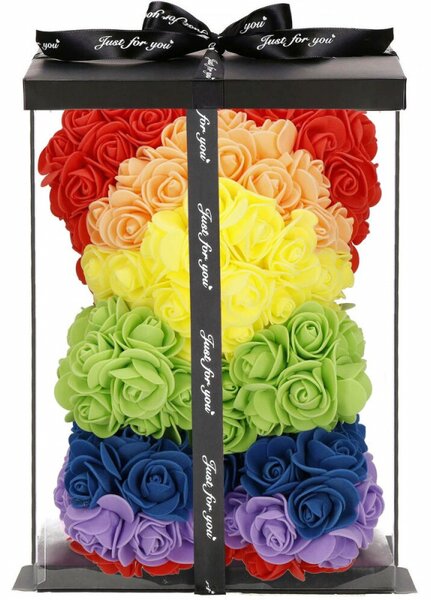 Medvídek z růží 30 cm SPRINGOS ROSE BEAR barevný