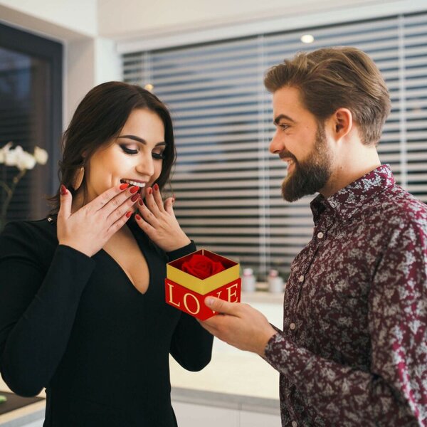 Věčná růže v dárkovém balení SPRINGOS HA7448 červená