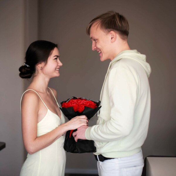 Mýdlové květiny SPRINGOS FLORHEART červené
