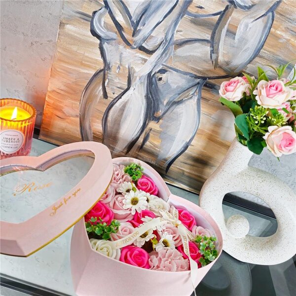 Mýdlové květiny SPRINGOS FLORHEART růžové