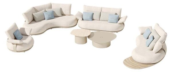 Zahradní 8 místná sedací souprava CALLA SAND BEIGE Exteriér | Zahradní sedací sestavy